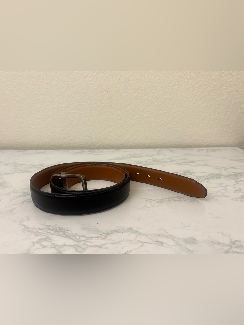Dockers Black Brown Dress Belt - Genuine Leather Men's XL 42-44 Reversible